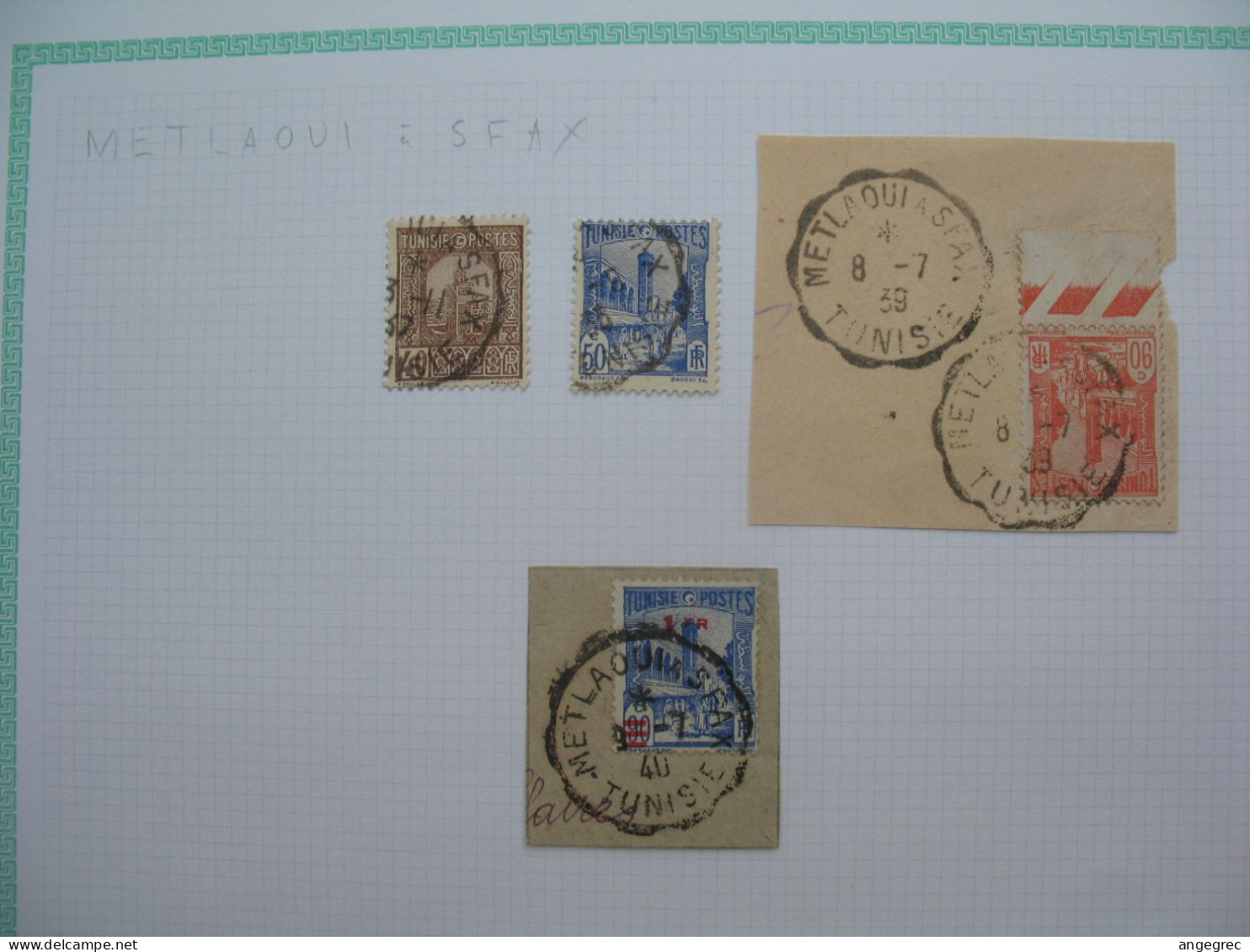 Lot Ambulant Convoyeur Oblitération De Tunisie : Metlaoui à Sfax - Used Stamps