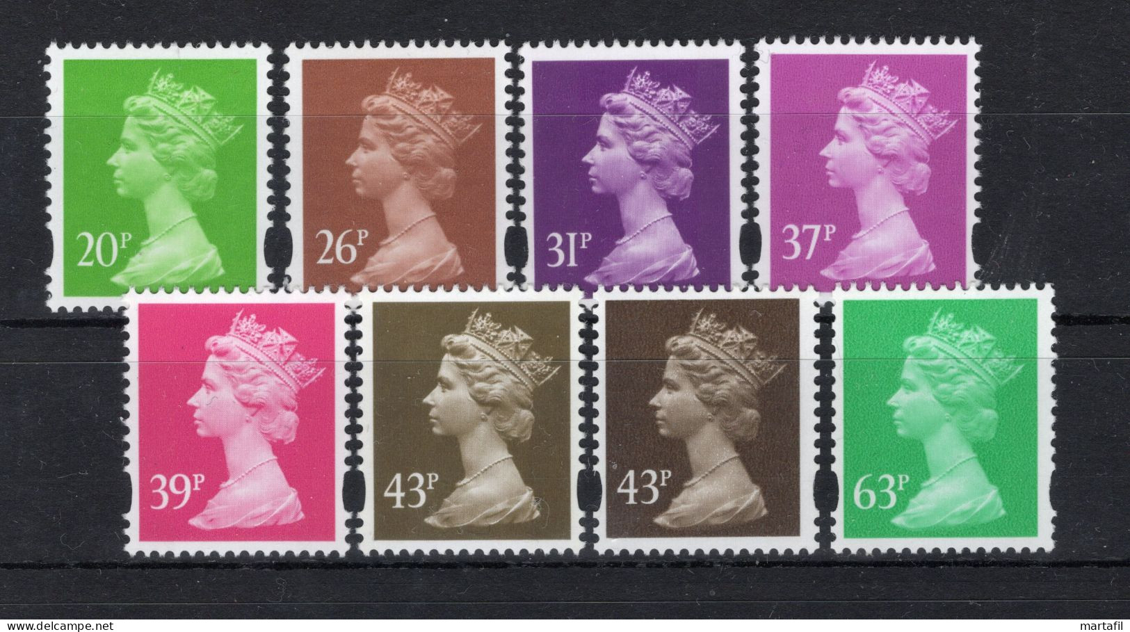 1996 GRAN BRETAGNA SET MNH ** 1874/1880 + 1879b Elisabetta II, Ordinaria - Ongebruikt