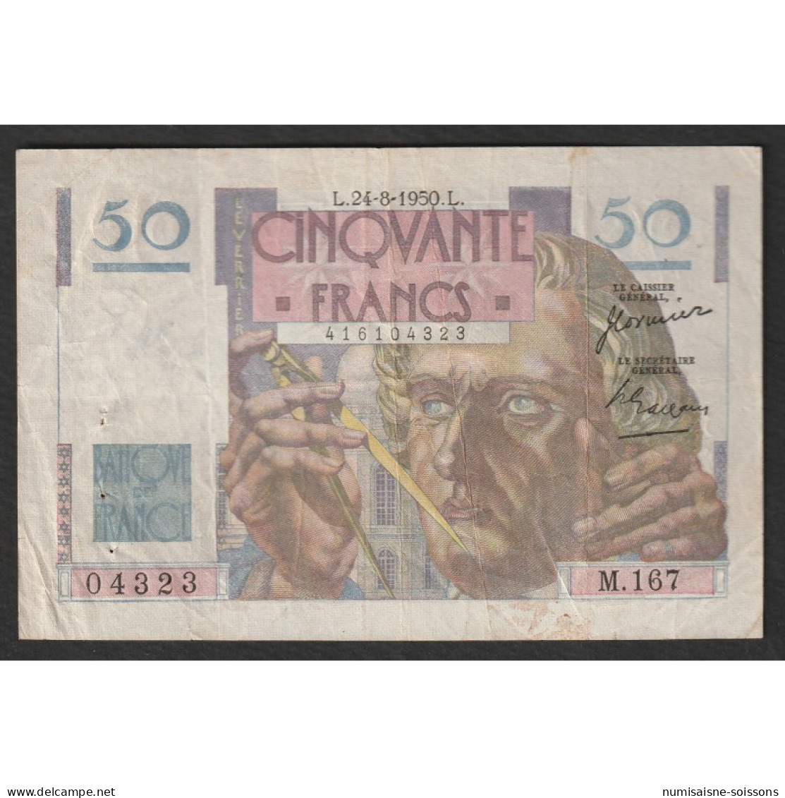 FAY 20/16 - 50 FRANCS LE VERRIER - 24/08/1950 - M.167 - PICK 127 - TTB - 50 F 1946-1951 ''Le Verrier''