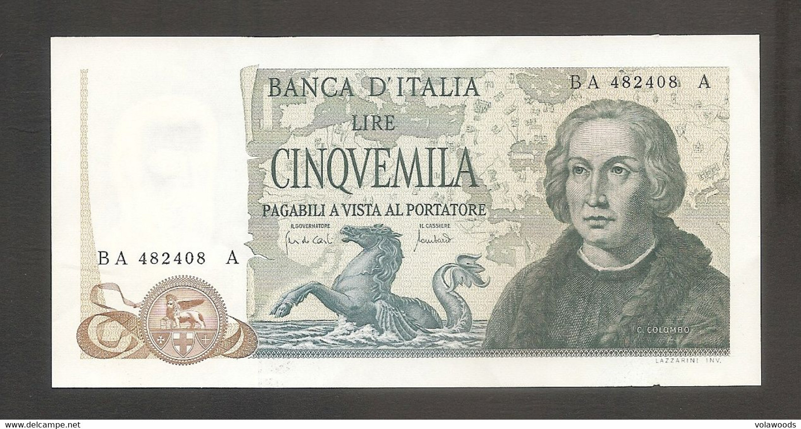 Italia - Banconota Non Circolata AUNC Da 5000 Lire "Colombo 2° Tipo" P-102a - 1971 #19 - 5000 Lire