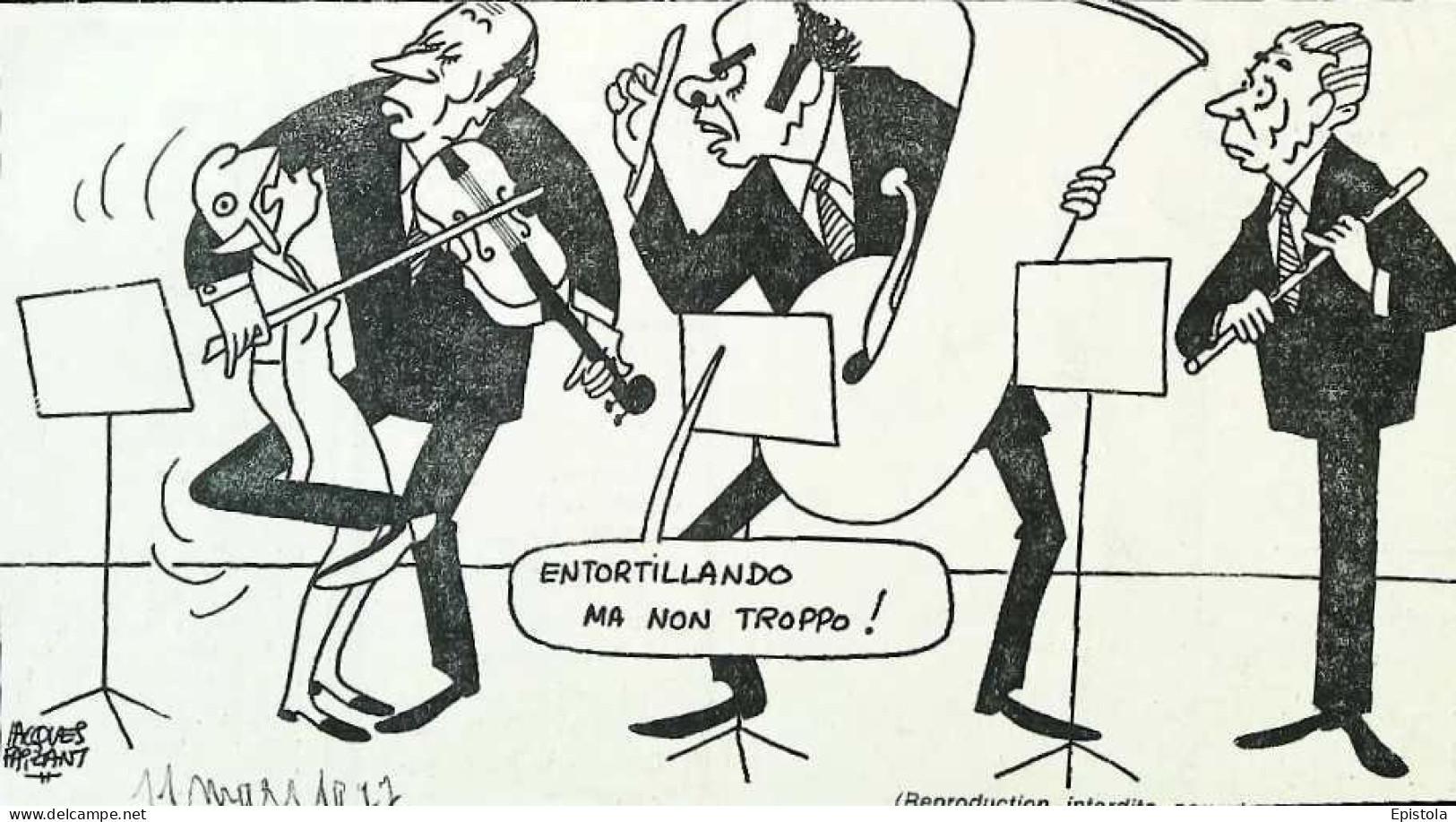 ► Coupure De Presse  Quotidien Le Figaro Jacques Faisant 1977  ORCHESTRE  Marchais  Mitterrand Entortillando - Desde 1950