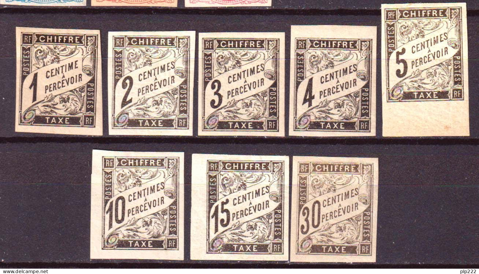 Colonie Francesi Em.Generali 1884 Segnatasse Y.T.1/7,9 */MH VF/F - Segnatasse