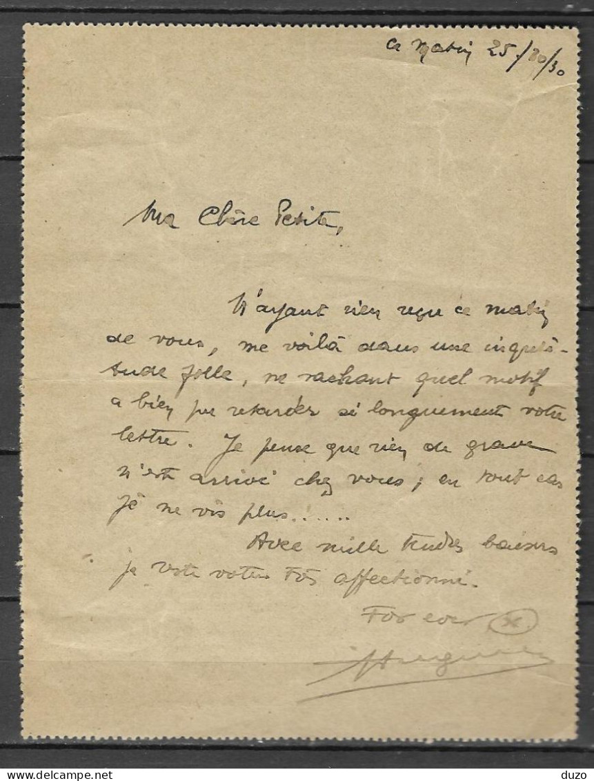 1◙  France - Paris 22 Rue Château Landon  Carte Pneumatique 1F50 Chaplain 25/10/1930. - Pneumatische Post