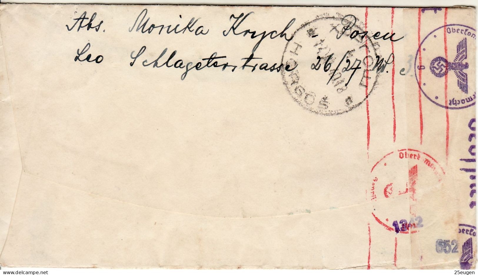 GERMANY THIRD REICH 1940 LETTER SENT FROM POSEN /POZNAŃ/ TO HORGOS - Other & Unclassified