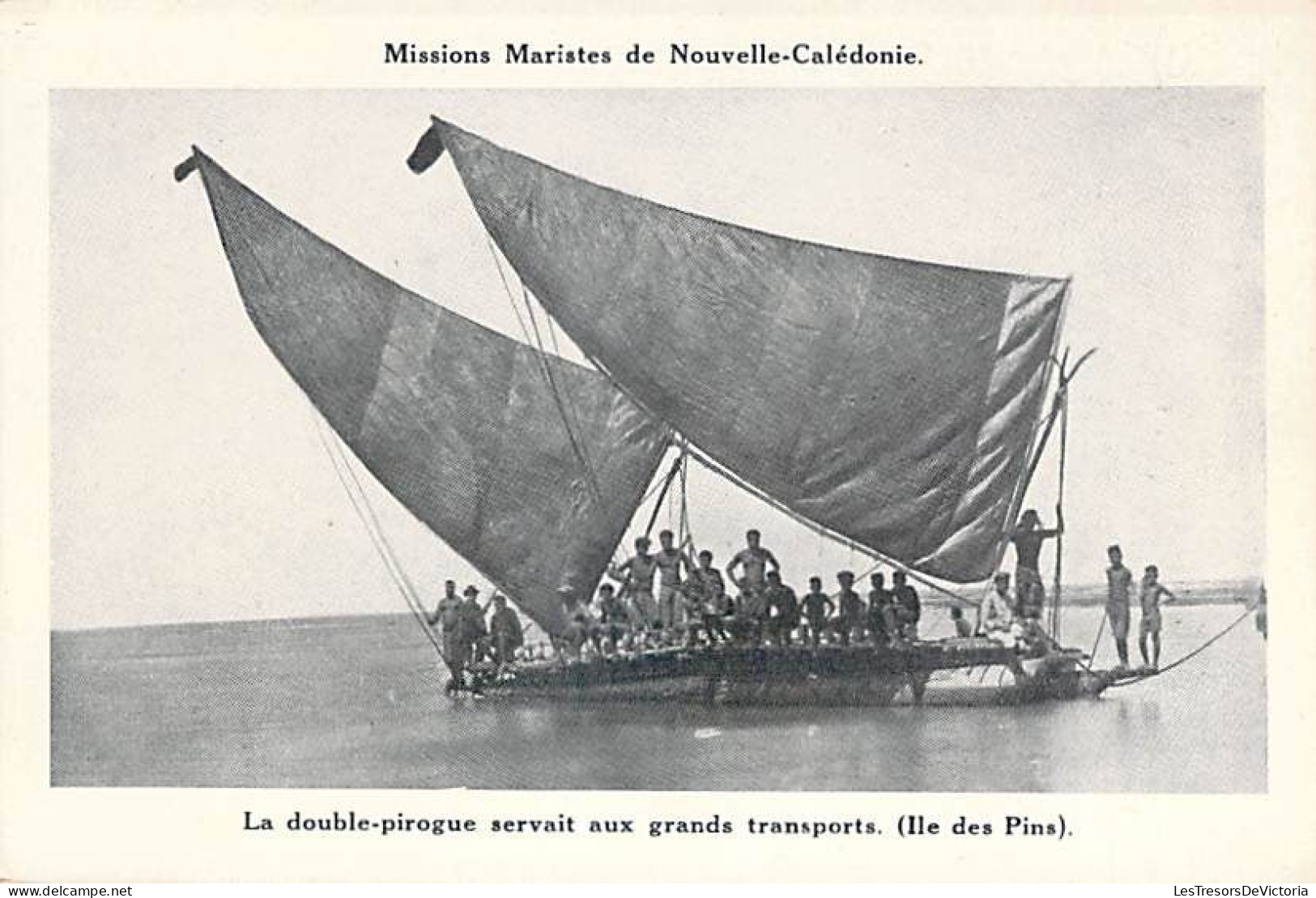 Nouvelle Calédonie - Missions Maristes - La Double Pirogue Servait Aux Grands Transports -  Carte Postale Ancienne - Nieuw-Caledonië
