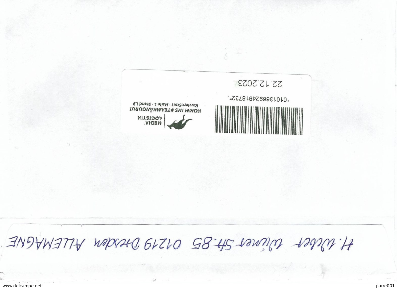 Deutschland Germany 2023 Dresden Striezelmarkt Christmas Kanguru Private Operator PostNL Return Address Cover - Privées & Locales