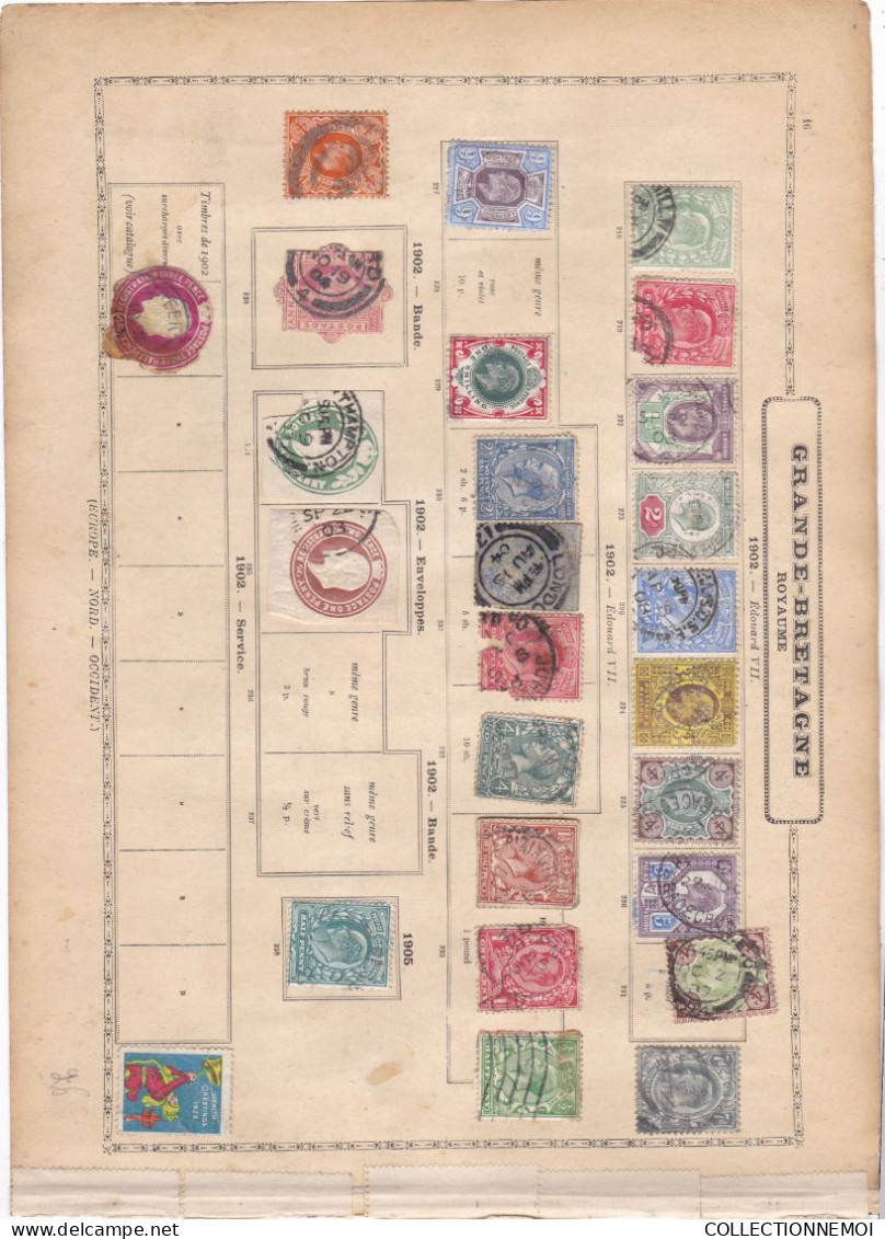 GRANDE BRETAGNE ,,petit lot de timbres retiré d'un MAURY,,lire description ,c'est important