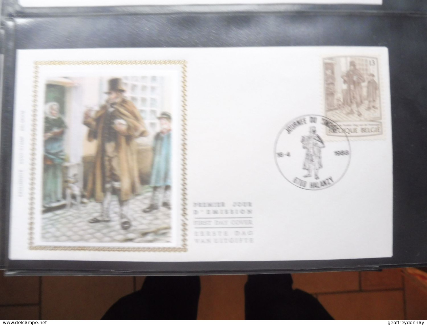 Belgique Belgie  Fdc  Soie  Fdc Z/s 2279 Oblitéré Gestempelt Halanzy Facteur Briefdrager 1988 - 1981-1990