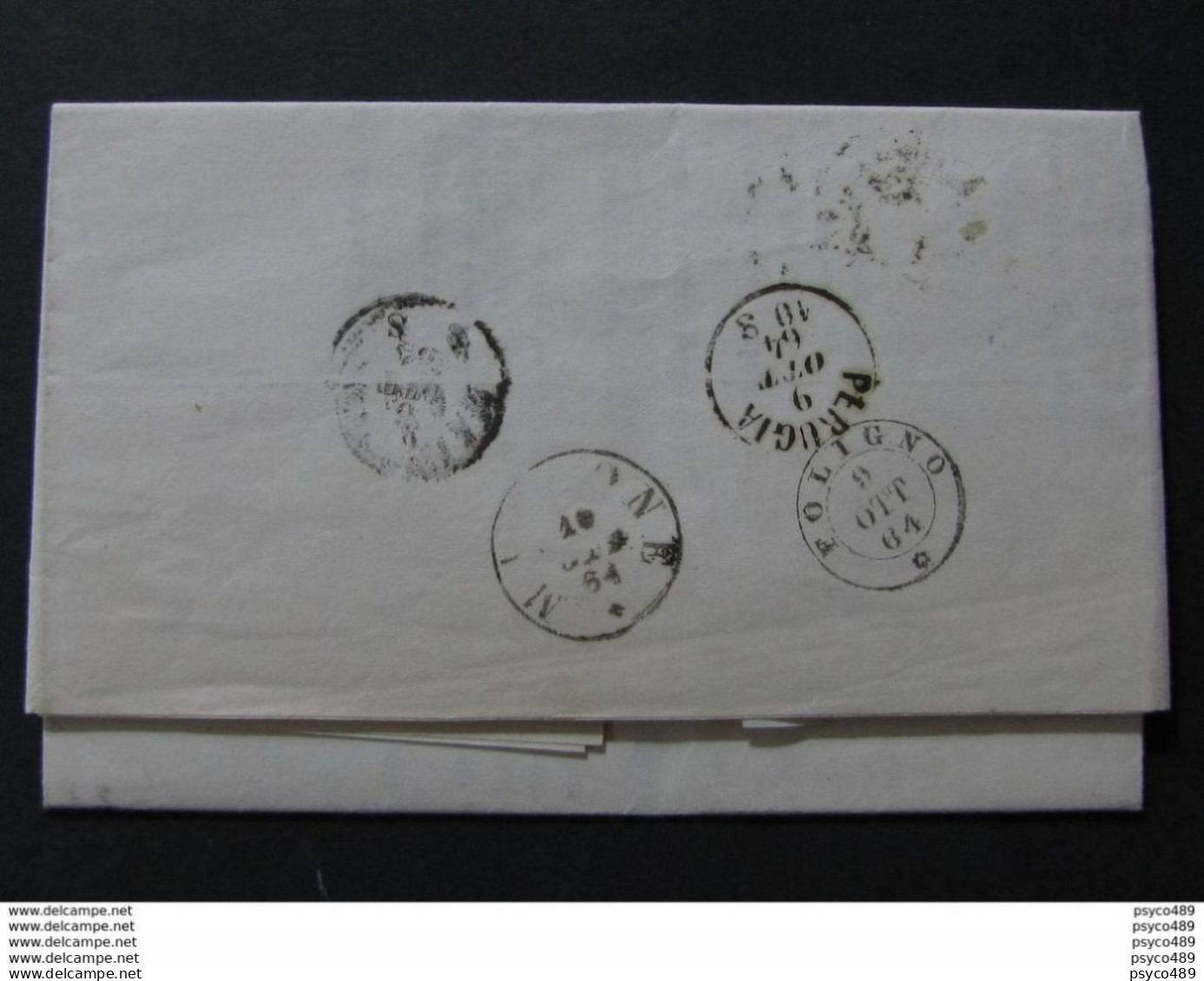 1 ITALIA Regno-1863- "L 14 Cifra Londra" C. 1 Coppia ANCONA>MAGIONE (descrizione) - Marcophilia