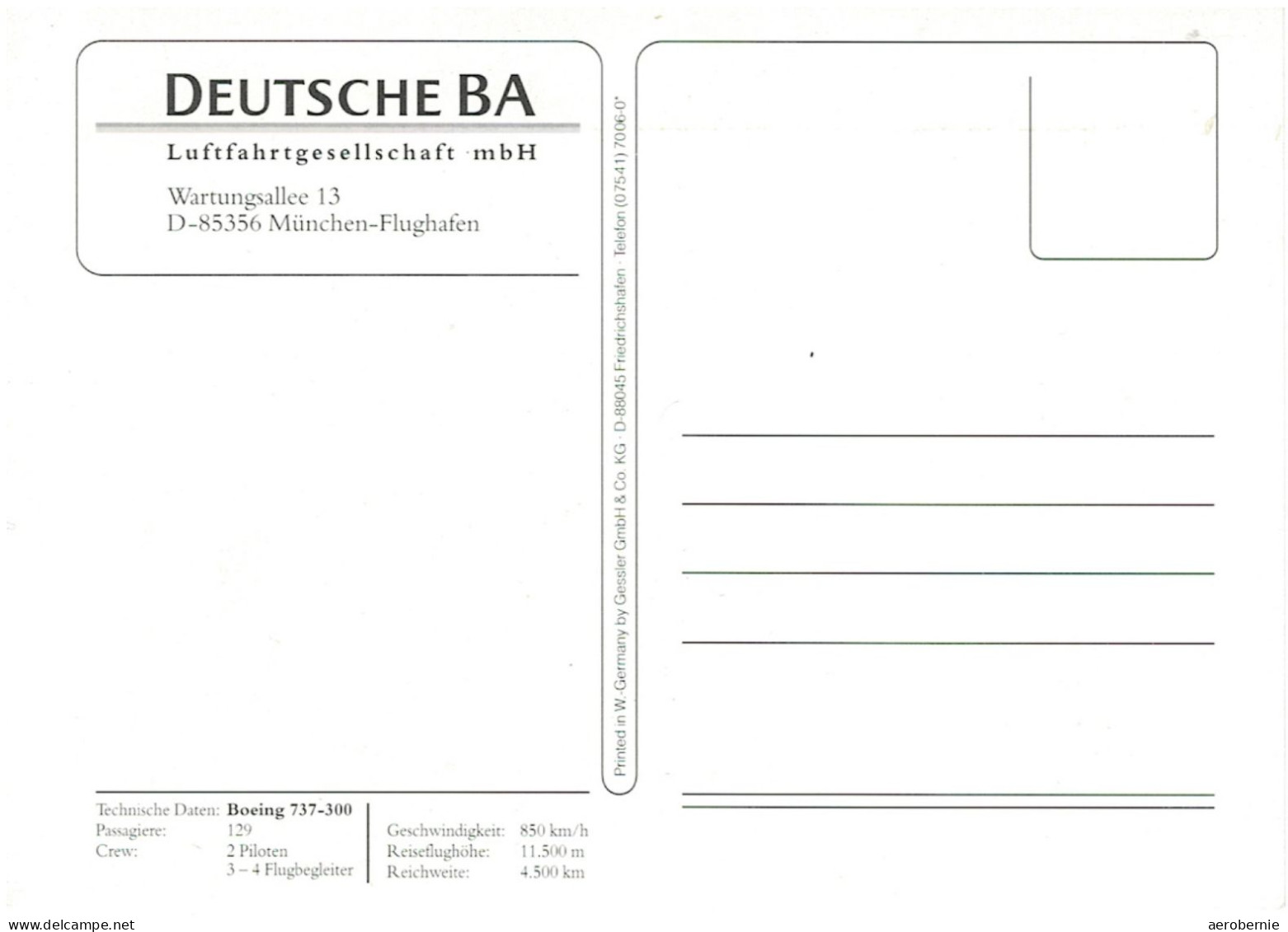 DEUTSCHE BA - Boeing 737-300 (airline Issue) - 1946-....: Moderne