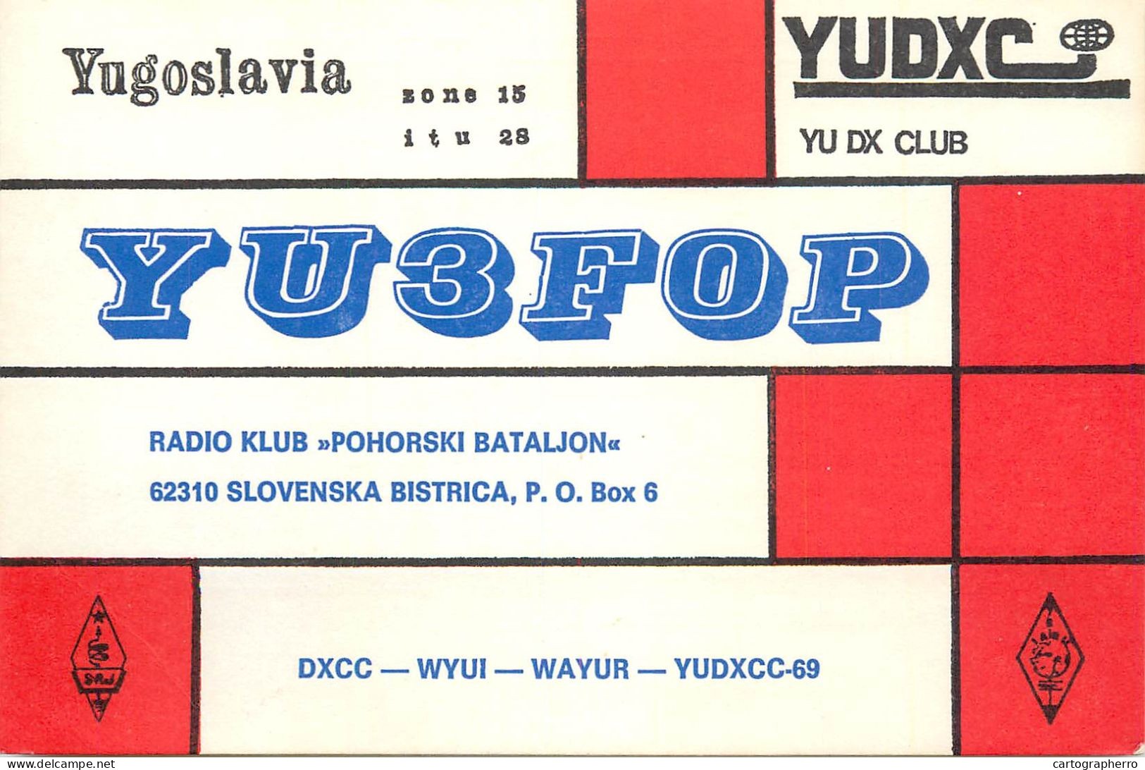 Yugoslavia Radio Amateur QSL Post Card Y03CD YU3FOP - Radio Amateur