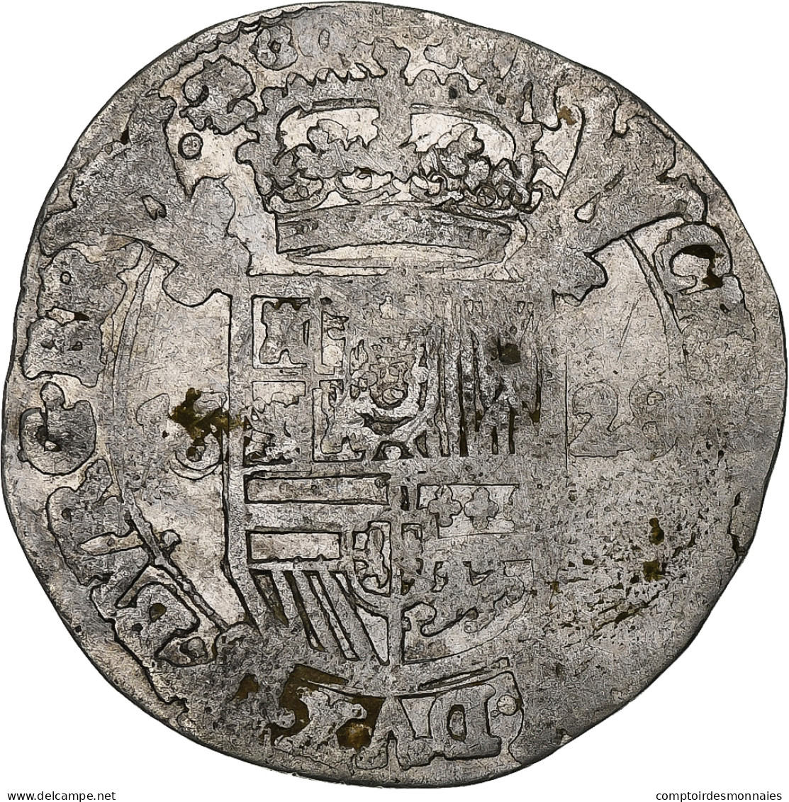 Pays-Bas Espagnols, Duché De Brabant, Philippe IV, Escalin, 1628, Anvers - Pays Bas Espagnols