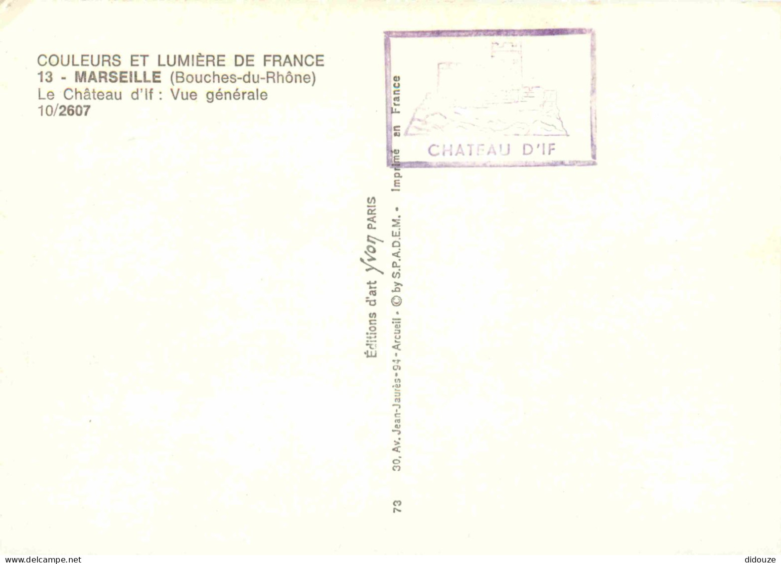 13 - Marseille - Château D'If - CPM - Carte Neuve - Voir Scans Recto-Verso - Château D'If, Frioul, Iles ...