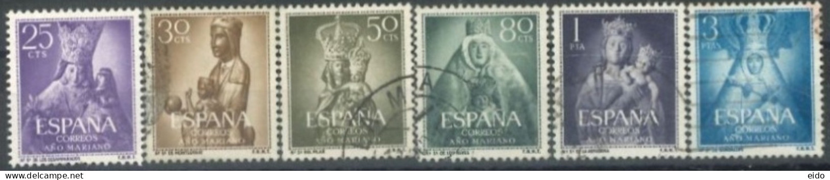 SPAIN,  1954, VIRGIN STAMPS SET OF 6, # 806/08,810/11, & 812, USED. - Used Stamps