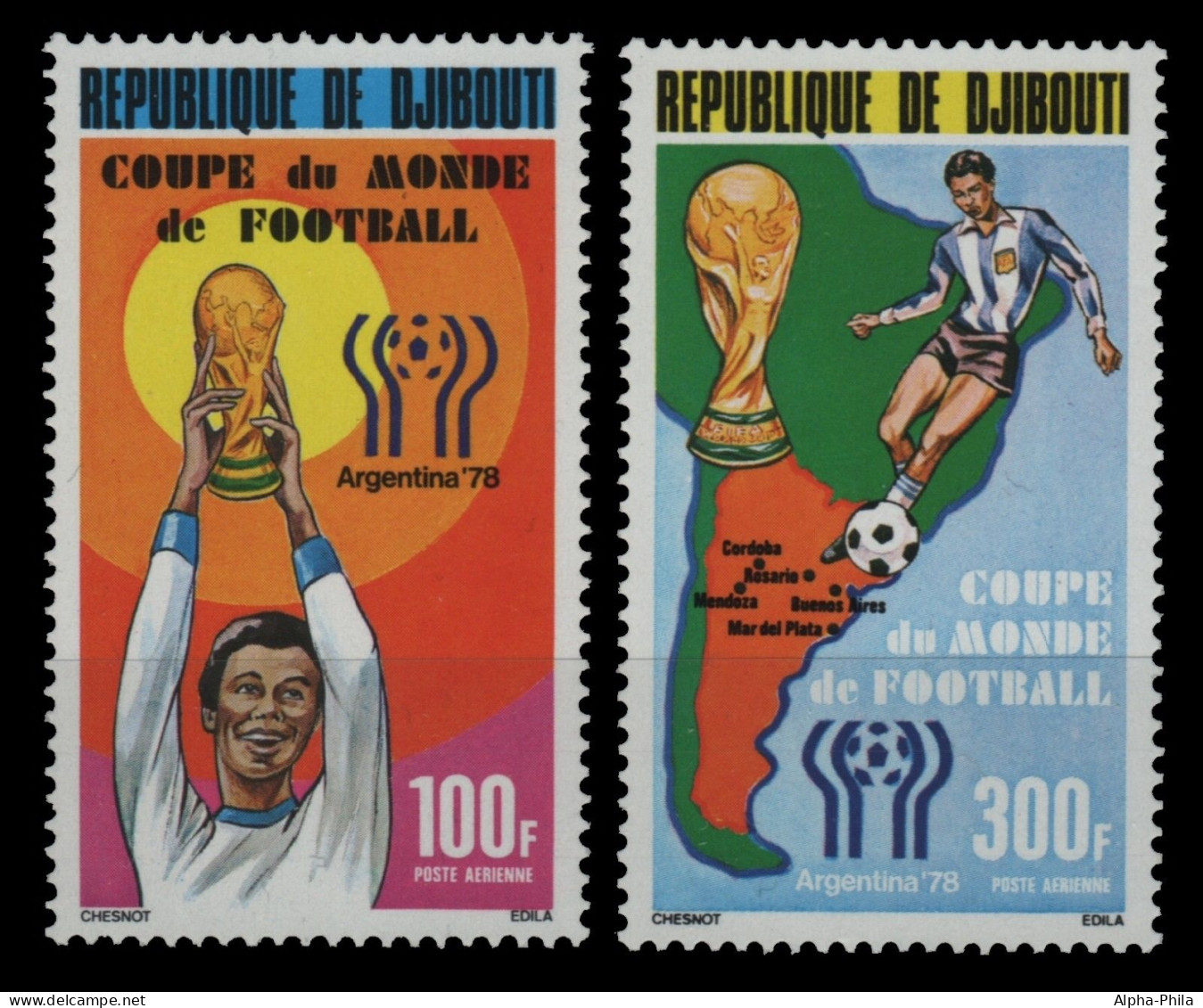 Dschibuti 1978 - Mi-Nr. 220-221 ** - MNH - Fussball / Soccer - Dschibuti (1977-...)