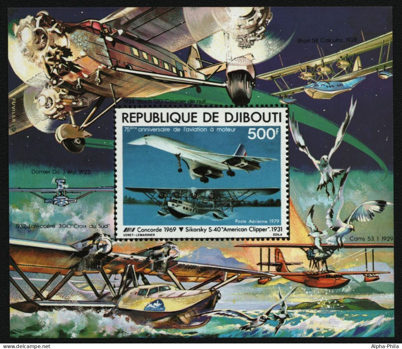 Dschibuti 1979 - Mi-Nr. Block 8 A ** - MNH - Flugzeuge / Airplanes - Dschibuti (1977-...)