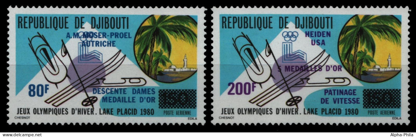 Dschibuti 1980 - Mi-Nr. 271-272 ** - MNH - Olympia Lake Placid - Dschibuti (1977-...)