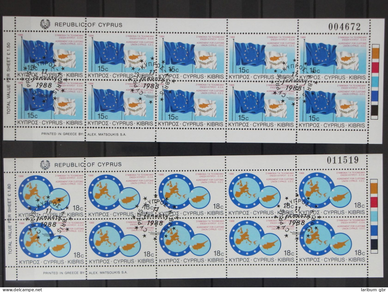 Zypern 693-694 Gestempelt Als Kleinbogensatz, CEPT #GD542 - Used Stamps