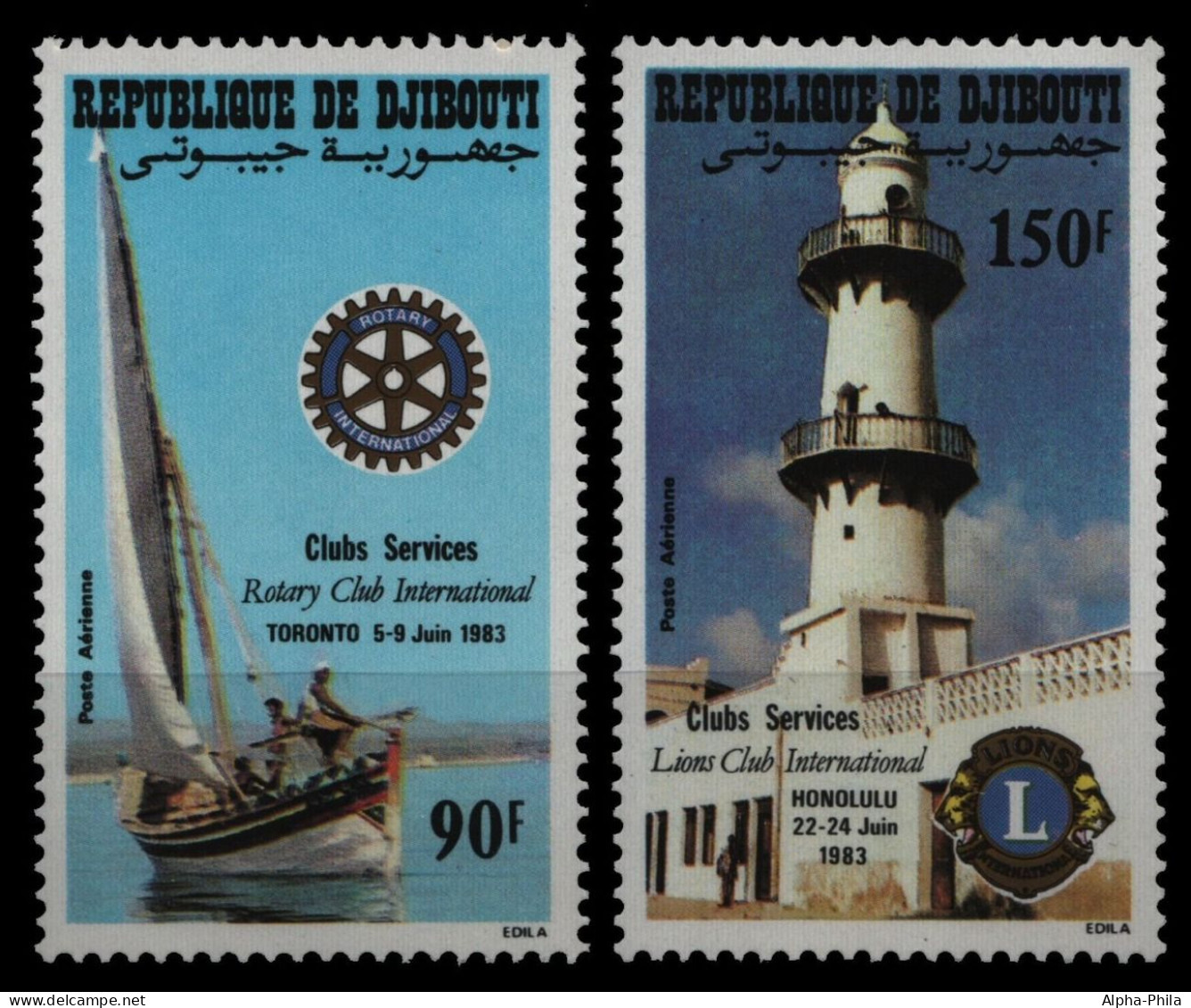 Dschibuti 1983 - Mi-Nr. 372-373 ** - MNH - Rotary & Lions Club - Dschibuti (1977-...)