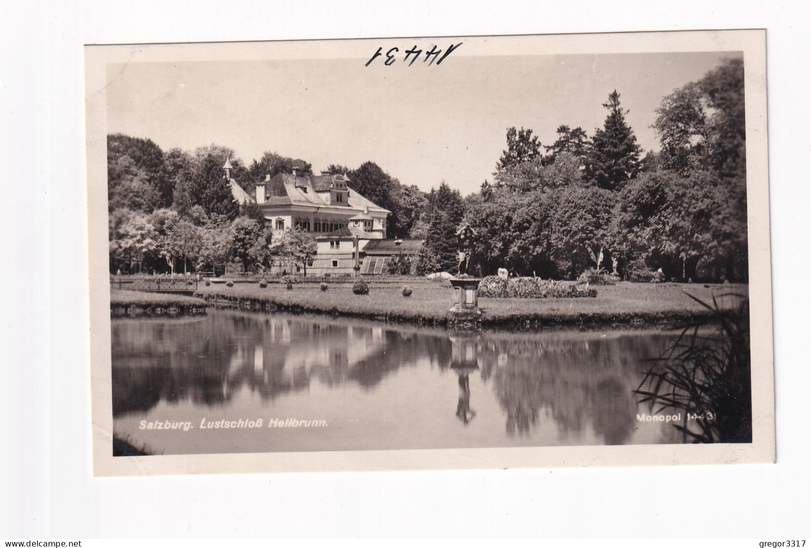 E6386) SALZBURG - Lustschloss HELLBRUNN - FOTO AK Park Details Wiese Gewässer ALT! - Salzburg Stadt