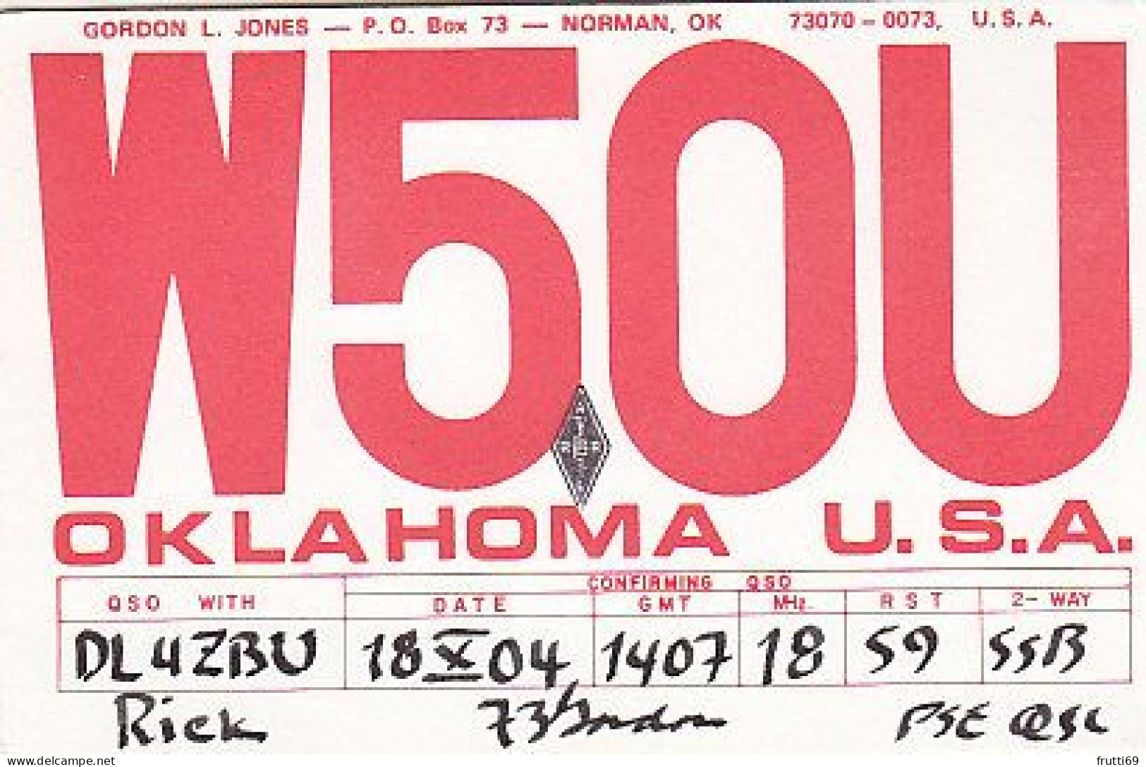 AK 212271 QSL - USA - Oklahoma - Norman - Amateurfunk