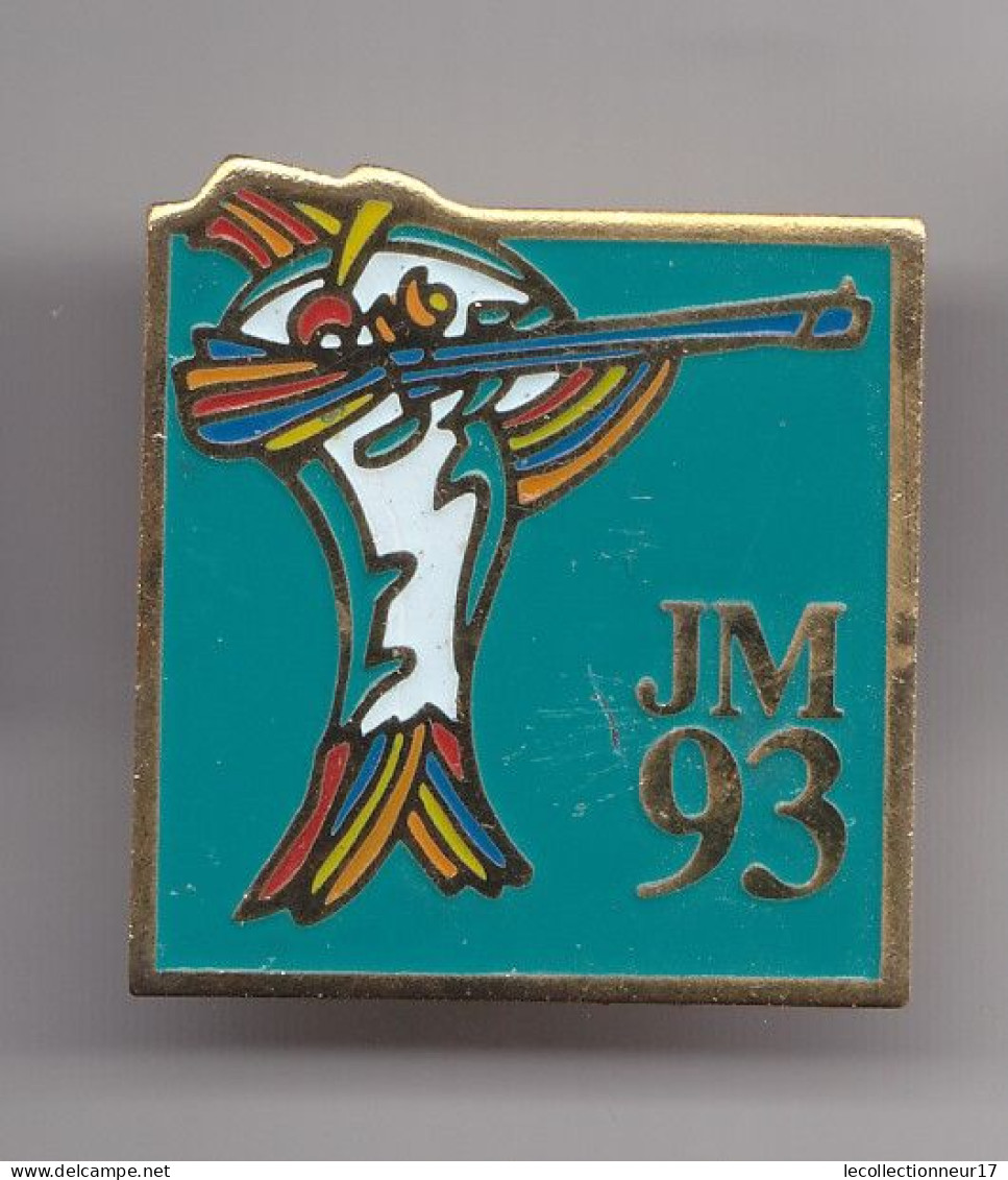 Pin's JM 93 Jeux Méditerranéens Tir à La Carabine Réf 7806JL - Sonstige & Ohne Zuordnung