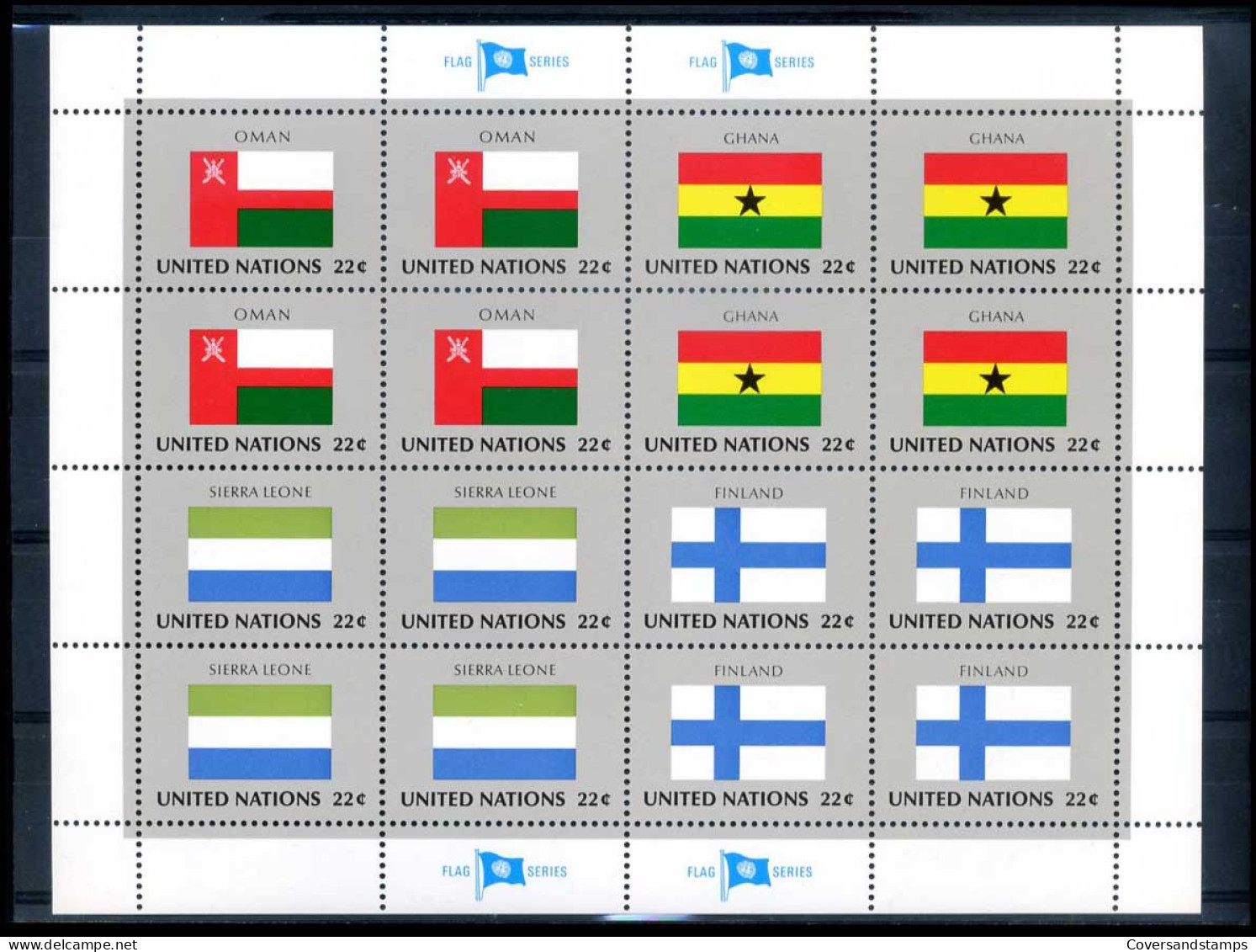 Verenigde Naties : Flag Series 440/55  In Vel/en Feuillet                     - Unused Stamps