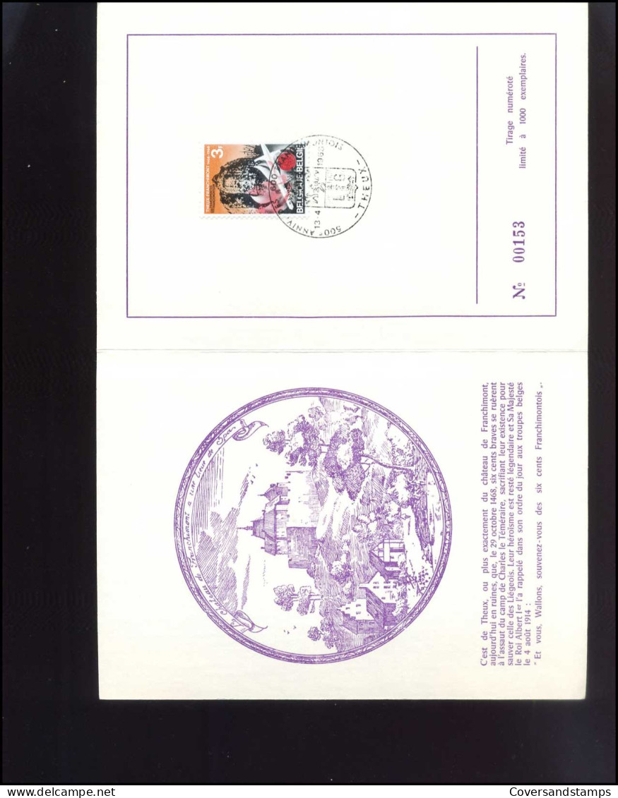 België  1449 - Souvenir  Kasteel Van Theux-Franchimont                                     - Storia Postale