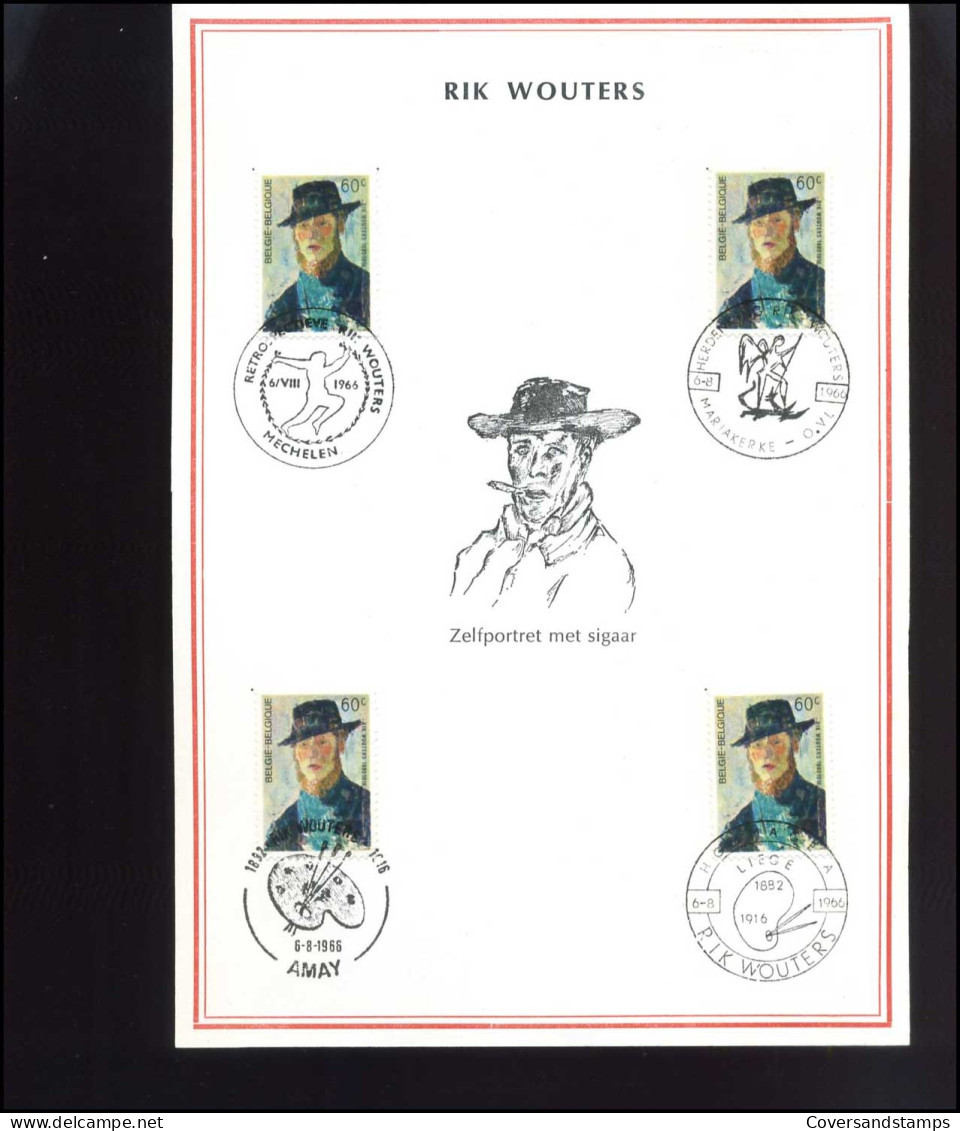 België  1384 - Souvenir  Rik Wouters                                     - Covers & Documents