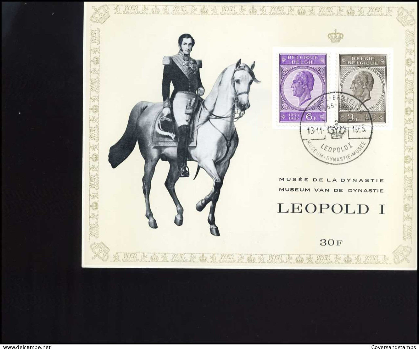België  1349/50 - Souvenir   Koning / Roi Leopold I                                     - Covers & Documents