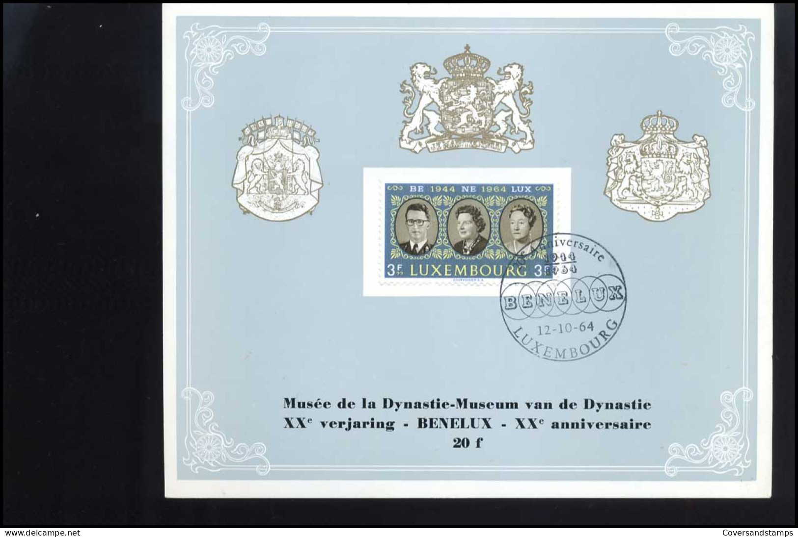Luxemburg  - Souvenir   20 Jaar Benelux                                     - Lettres & Documents