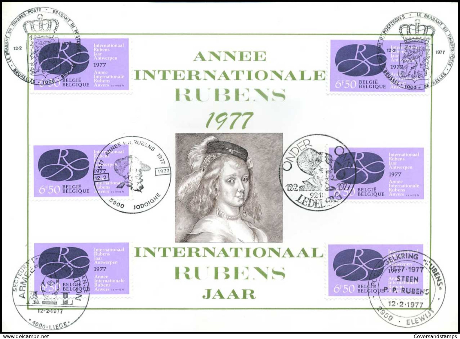 België - 1838 : Internationaal Rubensjaar                                 - Cartas & Documentos