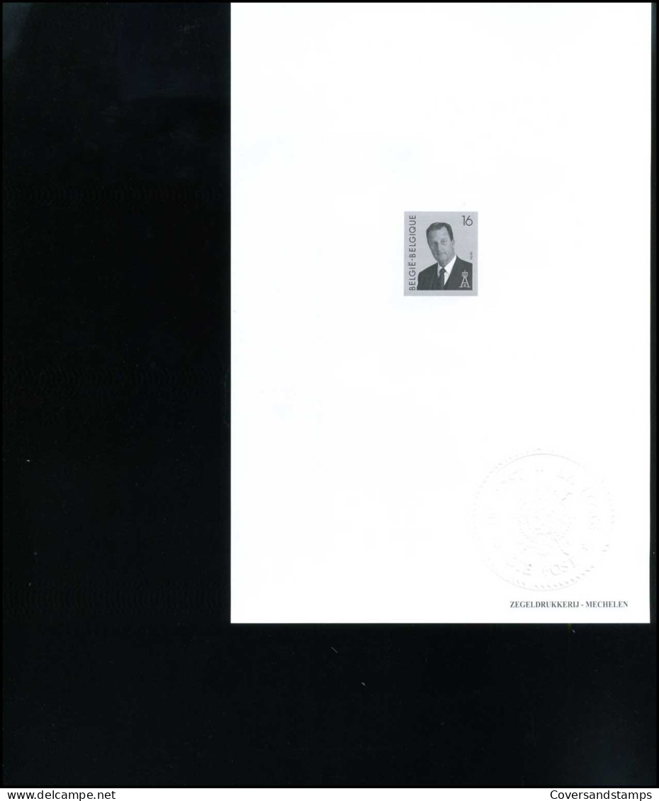 België - 2532 - Zwartdruk Van Z.M. Koning Albert II                                     - B&W Sheetlets, Courtesu Of The Post  [ZN & GC]