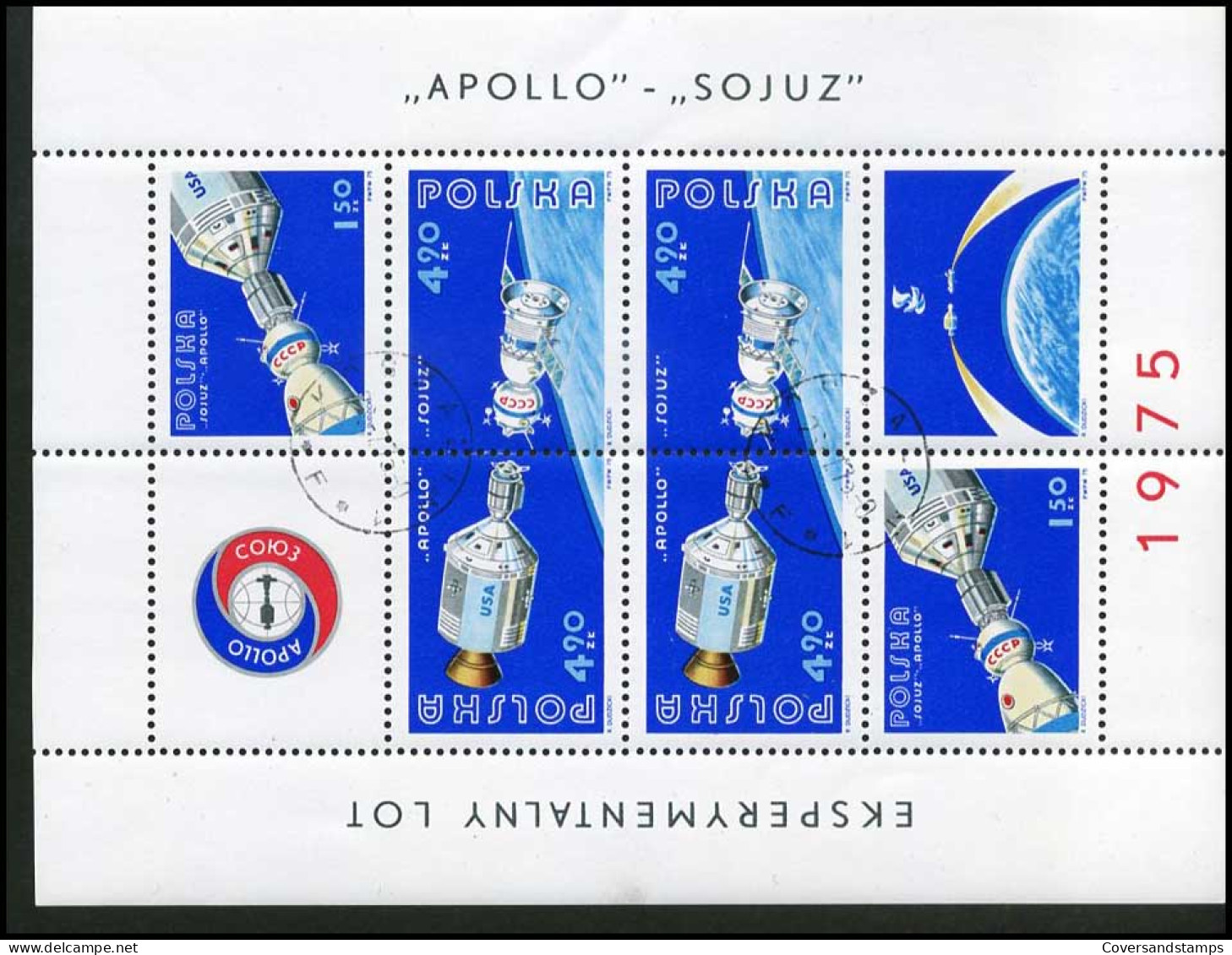 Polen - Apollo-Sojuz  1975     Gestempeld/oblitéré                                 - Blocs & Feuillets