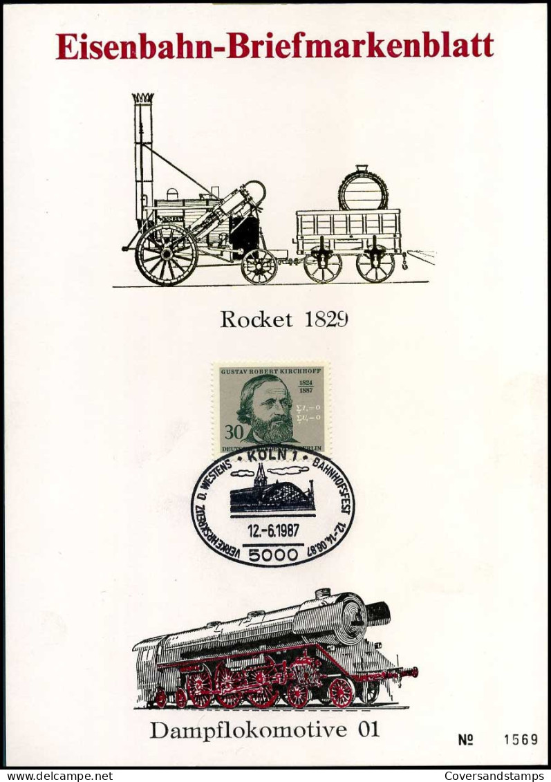 Bundespost - Eisenbahn Briefmarkenblatt - Trenes