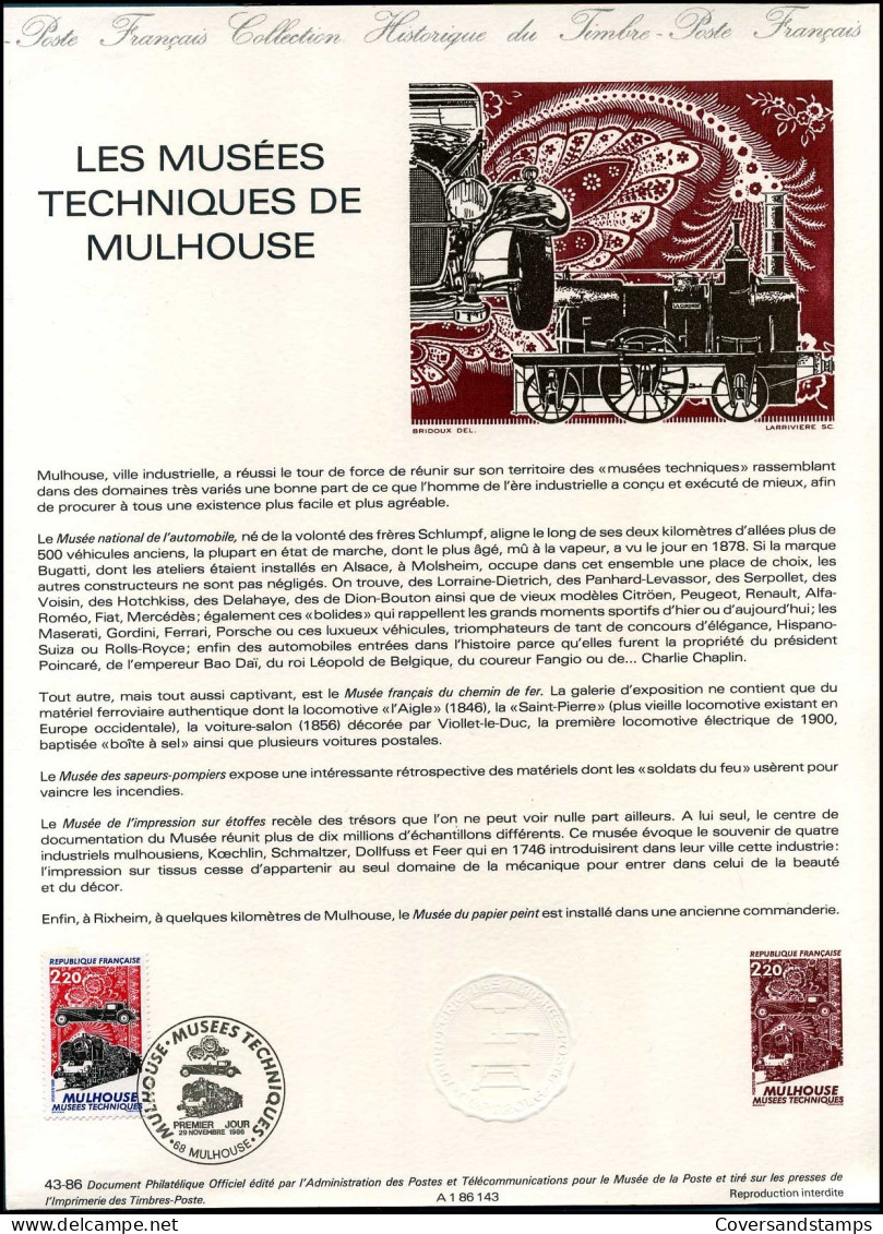 Document Philatélique Officiel - Les Musées Techniques De Mulhouse - Lettres & Documents