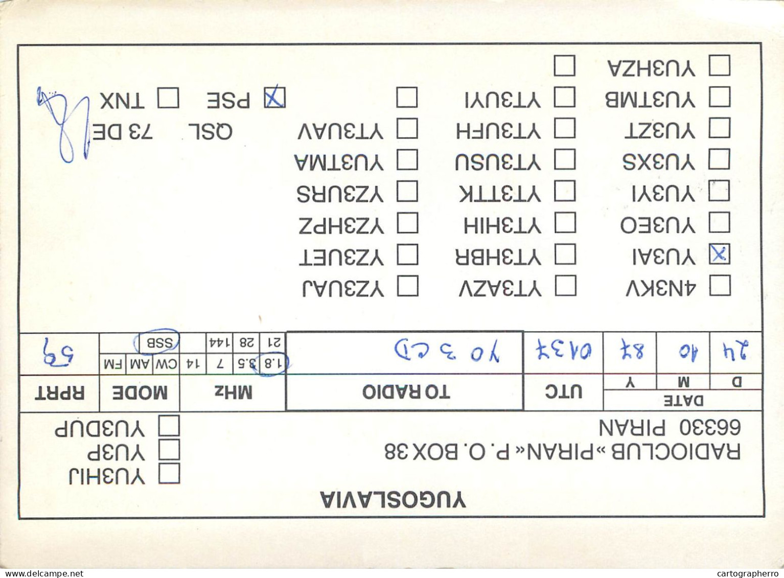 Yugoslavia Radio Amateur QSL Post Card Y03CD YU3AI - Radio Amatoriale