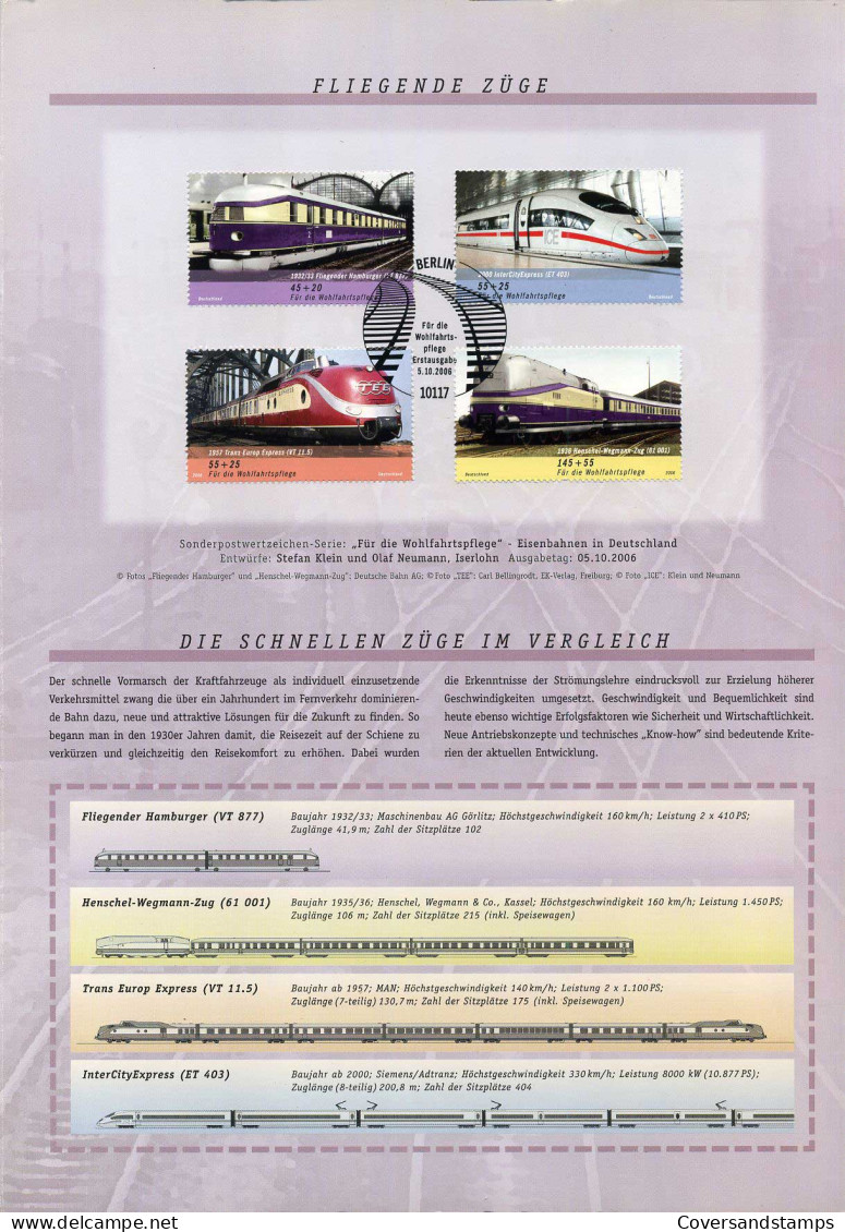 Deutschland - Sonderblatt 'Fliegende Züge' 2006 - Trenes