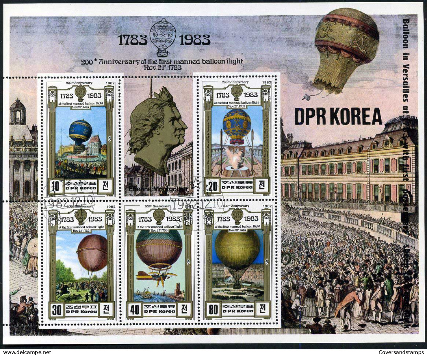 Korea (Noord) - Block Balloon Flight - Gest / Obl / Used - Mongolfiere