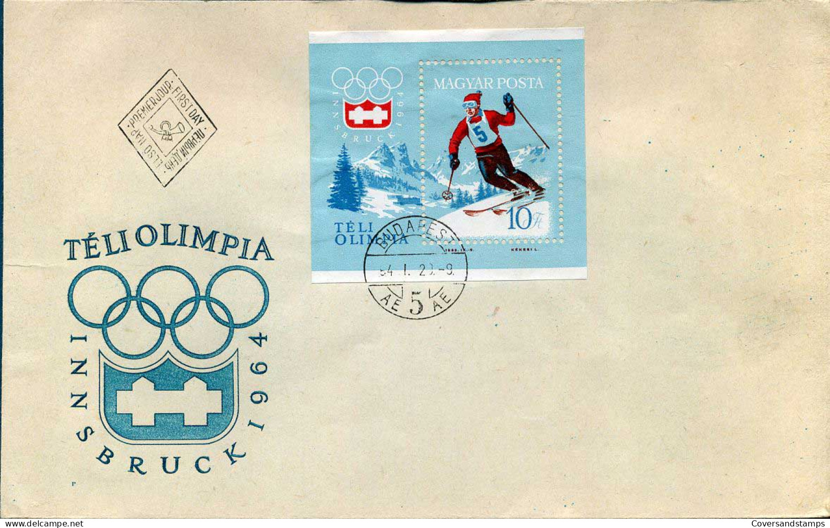 Magyar Posta - FDC Innsbruck 1964 - Winter 1964: Innsbruck