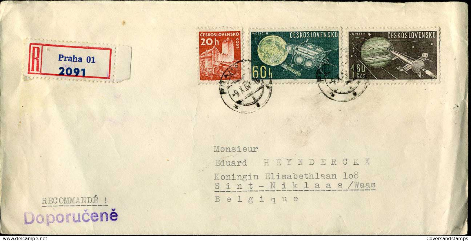 Ceskoslovensko - Registered Cover To Sint-Niklaas, Belgium - Briefe U. Dokumente