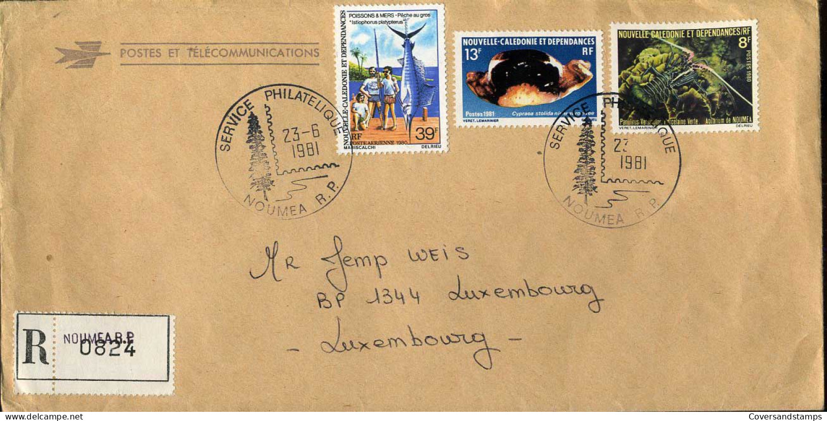 Nouvelle-Caledonie Et Dépendances - Registered Cover To Luxemburg - Brieven En Documenten