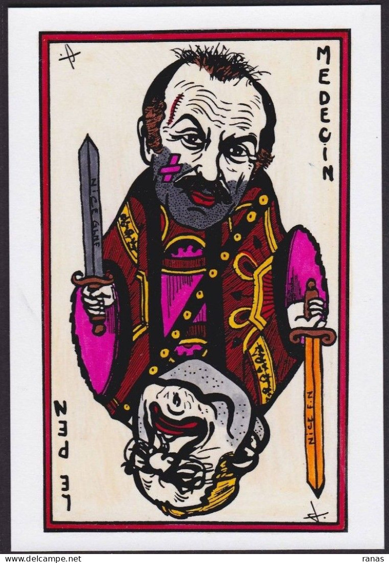 CPM Jeu De Cartes Carte à Jouer Playing Cards Tirage Limité Signé En 9 Ex. Numérotés Nice Jacques Medecin - Playing Cards