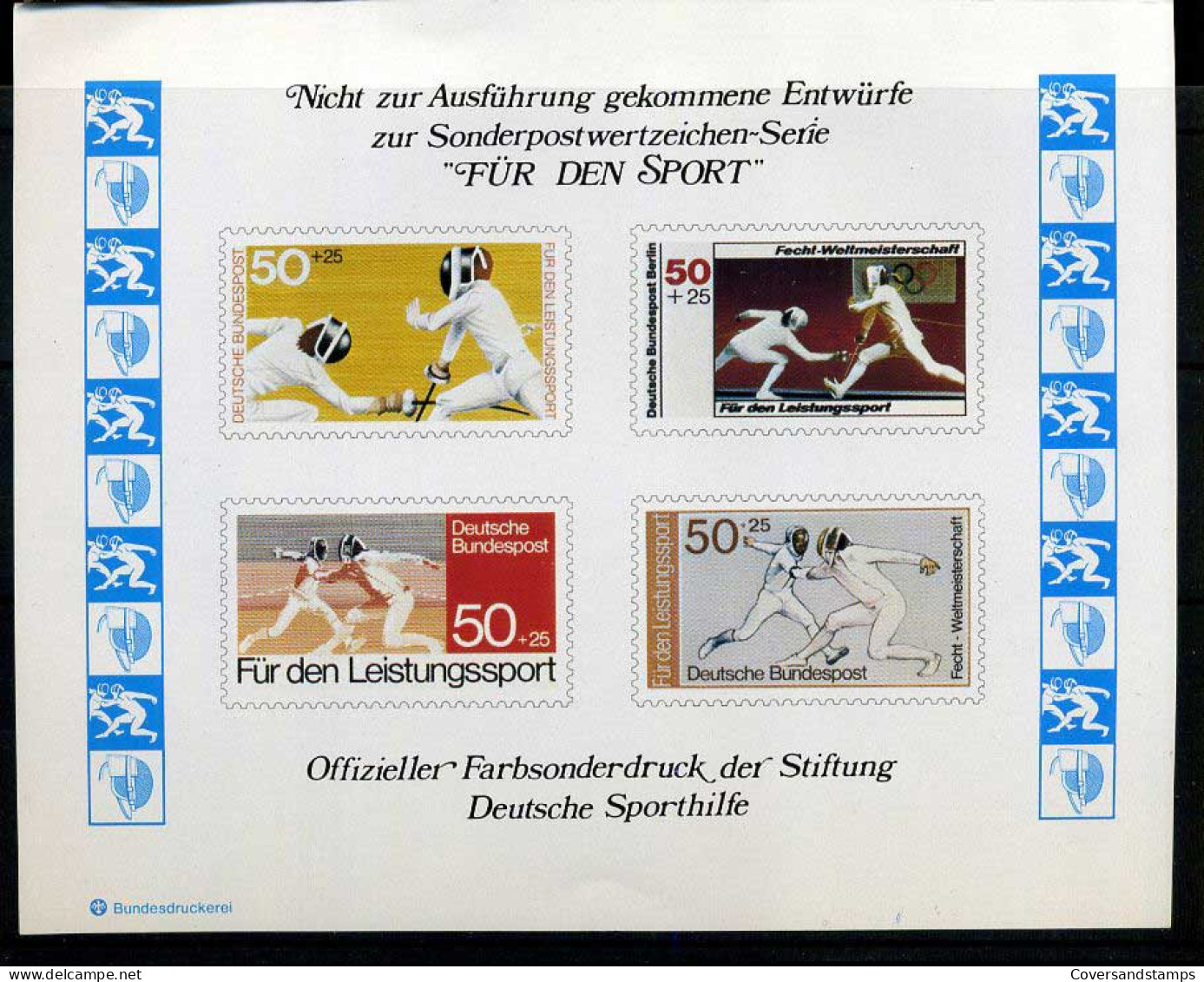 "Für Den Sport", Offizieller Fabsonderdruck Der Stiftung Deutsche Sporthilfe - Escrime