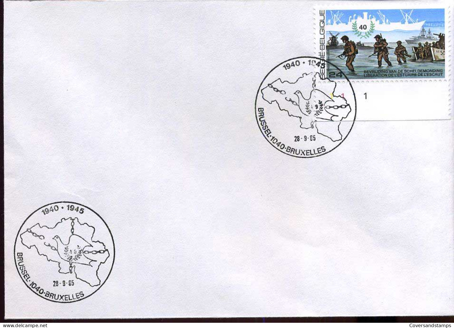 België -2188 Op Envelop Met Eerstedag Afstempeling - 1981-1990