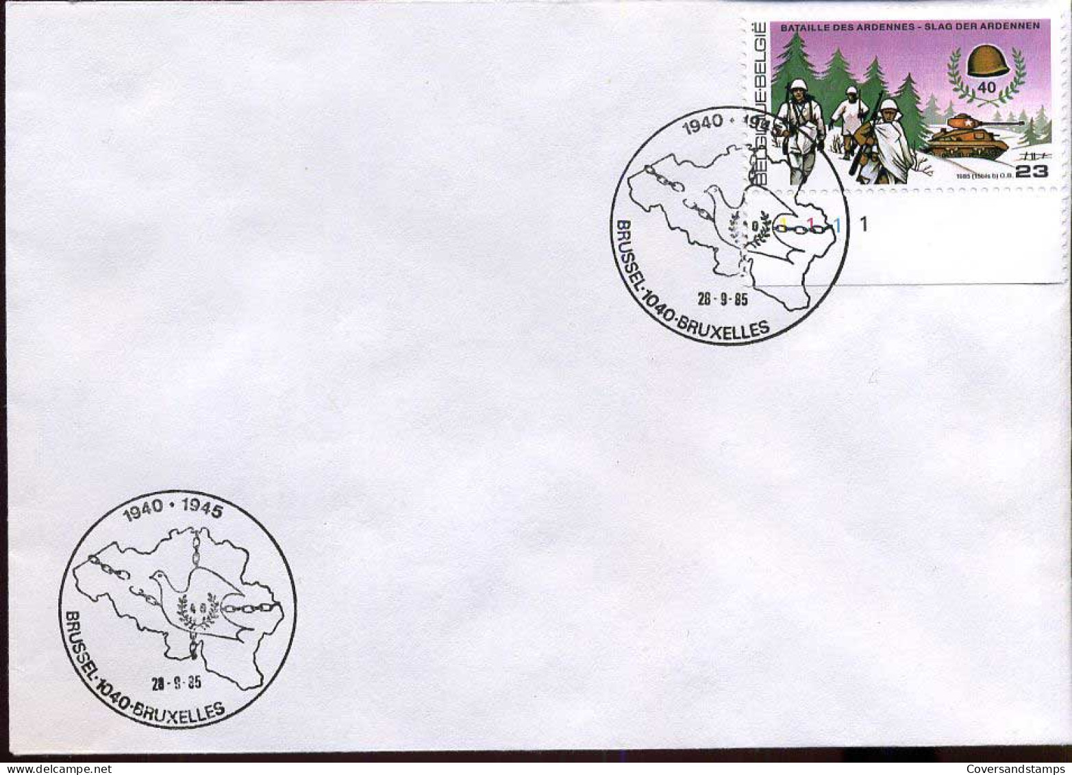België -2187 Op Envelop Met Eerstedag Afstempeling - 1981-1990
