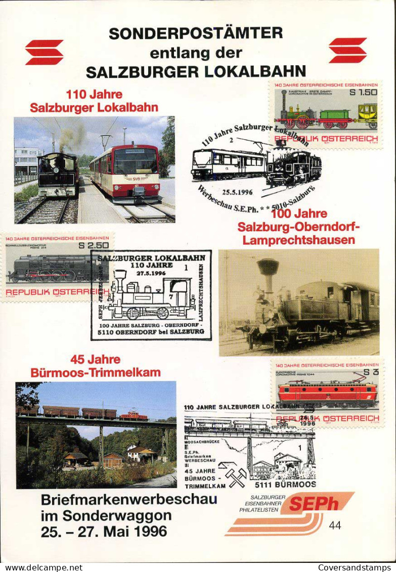 Austria - Souvenir Sheet 'Sonderpostämter Entlang Der Salzburger Lokalbahn' - Trenes