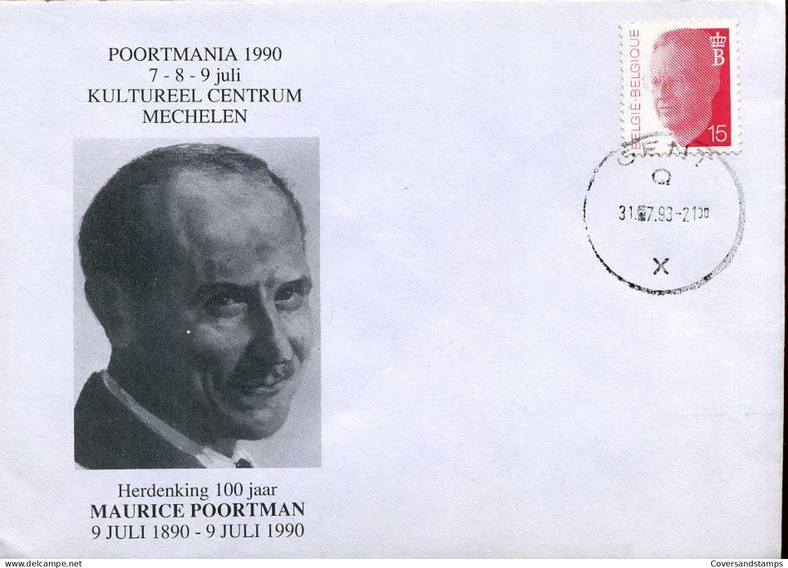 2450 Op Enveloppe, Poortmania 1990 - Briefe U. Dokumente