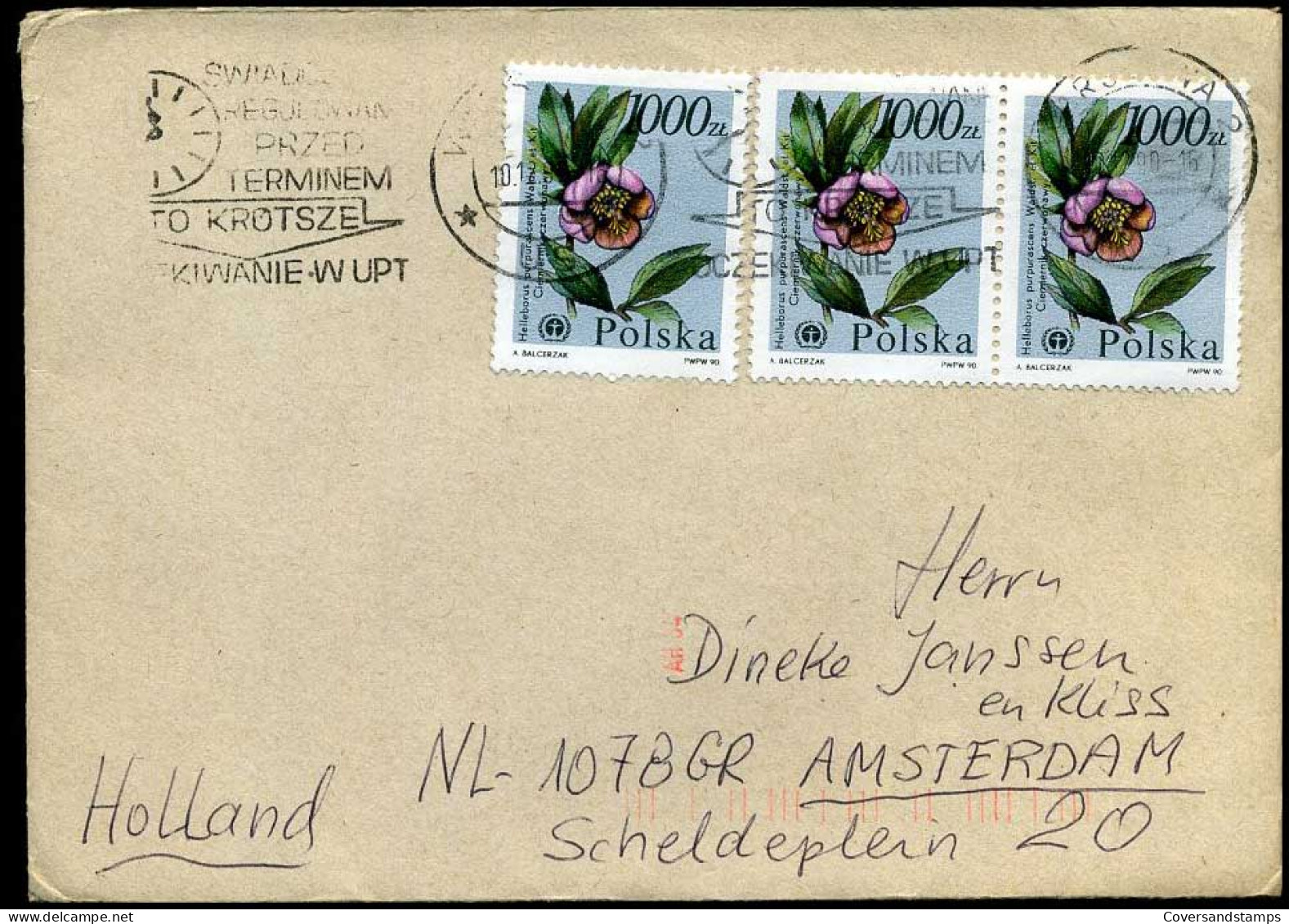 Polen - Cover To Amsterdam, Holland - Covers & Documents