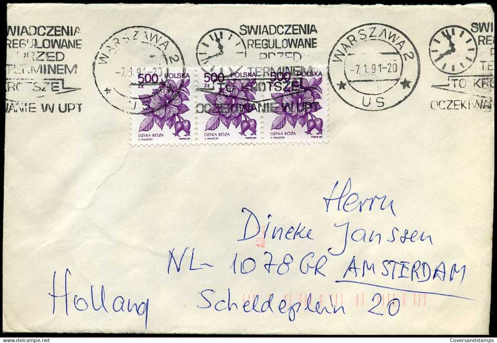 Polen - Cover To Amsterdam, Holland - Covers & Documents